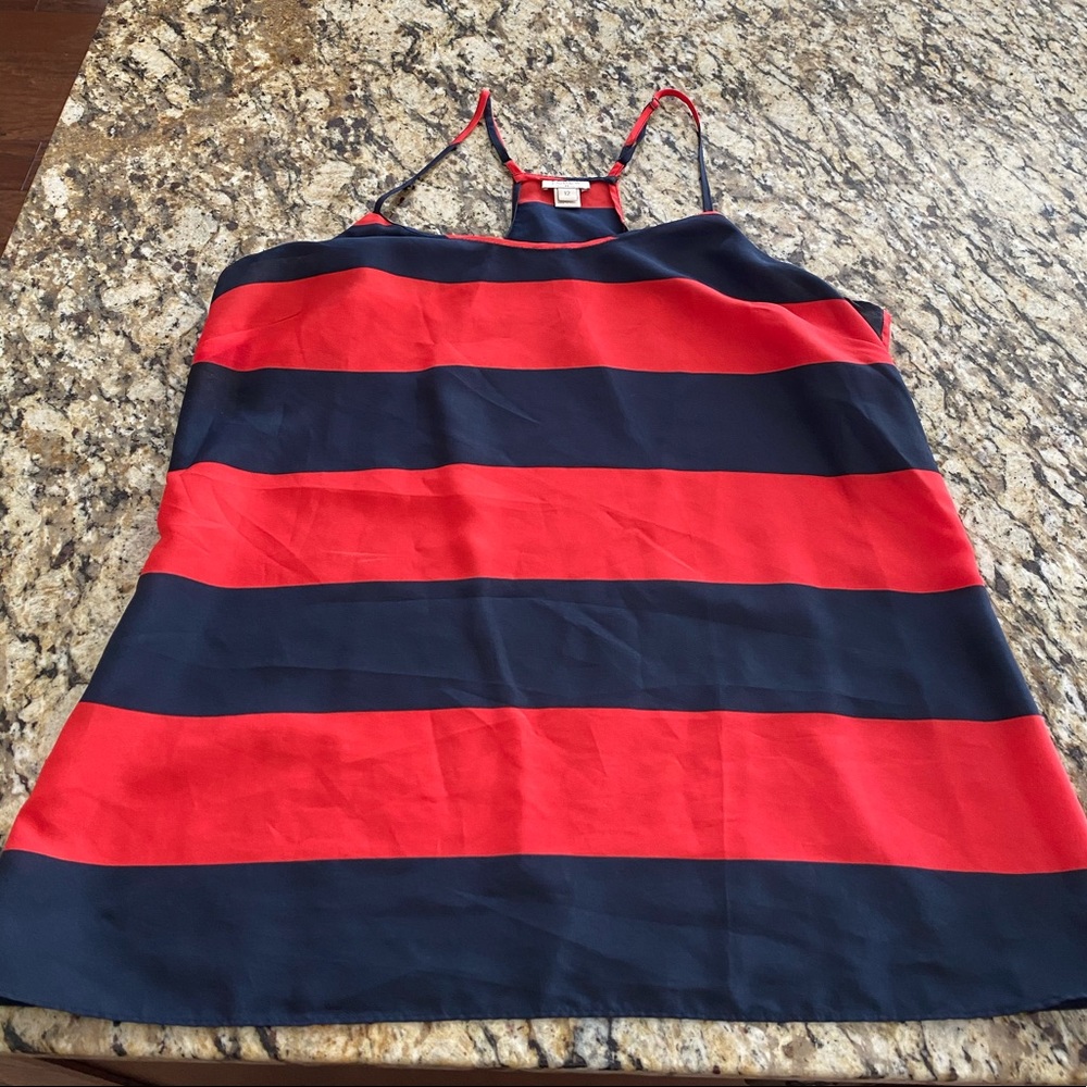 J Crew satin stripe tank